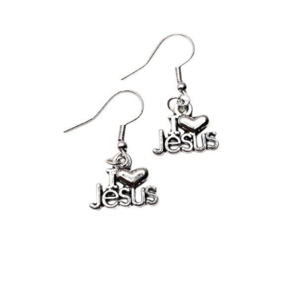 I LOVE JESUS EARRINGS - Picture 2 of 3